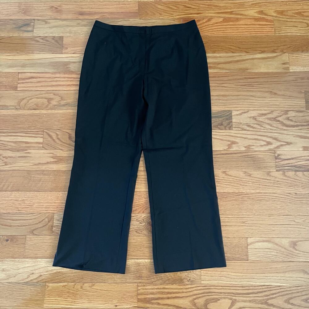 Escada Wool Blend Trousers Womens GR 44 US 14 Black Lightweight Dress Pants Flaw